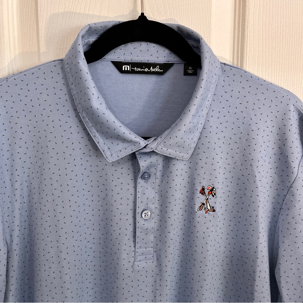 Travis Matthew Polo Shirt Mens  XL Blue Lightweight Stretch Golf Heather